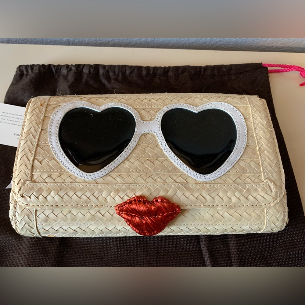 Kate Spade rare straw clutch